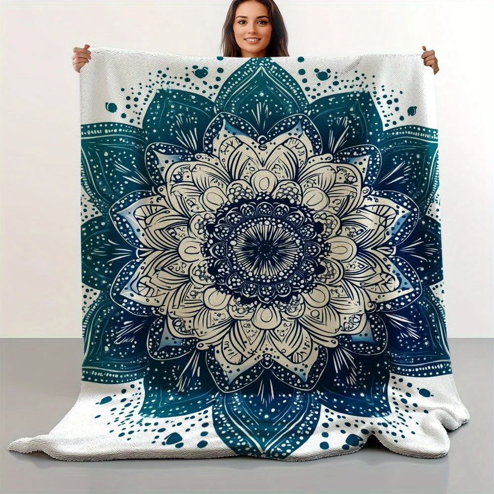 Vintage Teal Floral Mandala Print Blanket Soft Flannel Throw for Sofa, Bed, Car, Office, Camping & Travel Bohemian Home Decor
Vintage Teal Floral Mandala Print Blanket Soft Flannel Throw for Sofa, Bed, Car, Office, Camping & Travel Bohemian Home Decor