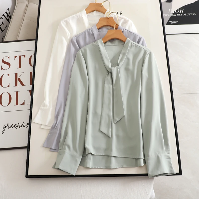 French Spring and Autumn women's elegant lace-up bow long sleeve shirt solid color super temperament sweet office lady top
French Spring and Autumn women's elegant lace-up bow long sleeve shirt solid color super temperament sweet office lady top