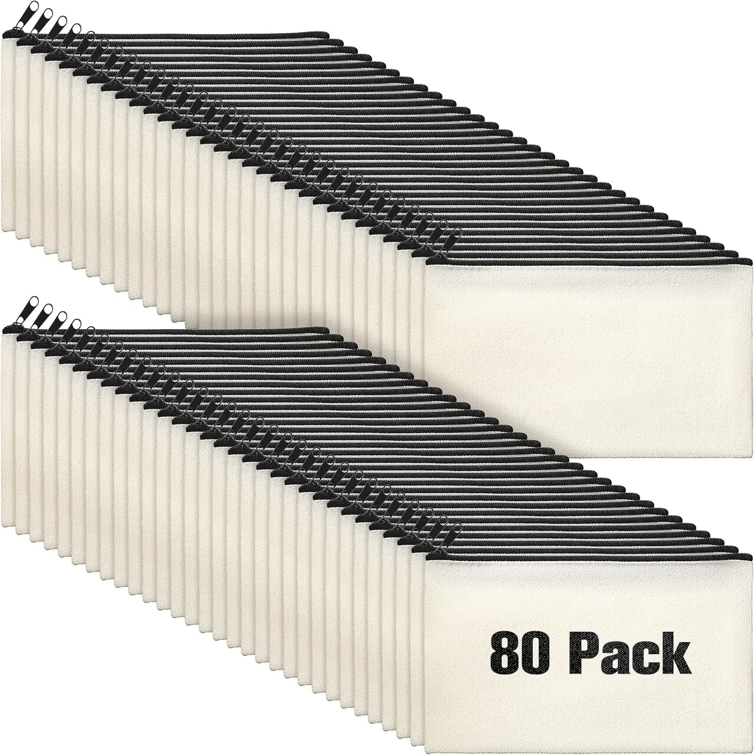 80 Pack Canvas Zipper Makeup Bags Bulk Pencil Pouches Blank DIY Craft Cosmetic Bag Pouch for Storage
80 Pack Canvas Zipper Makeup Bags Bulk Pencil Pouches Blank DIY Craft Cosmetic Bag Pouch for Storage
