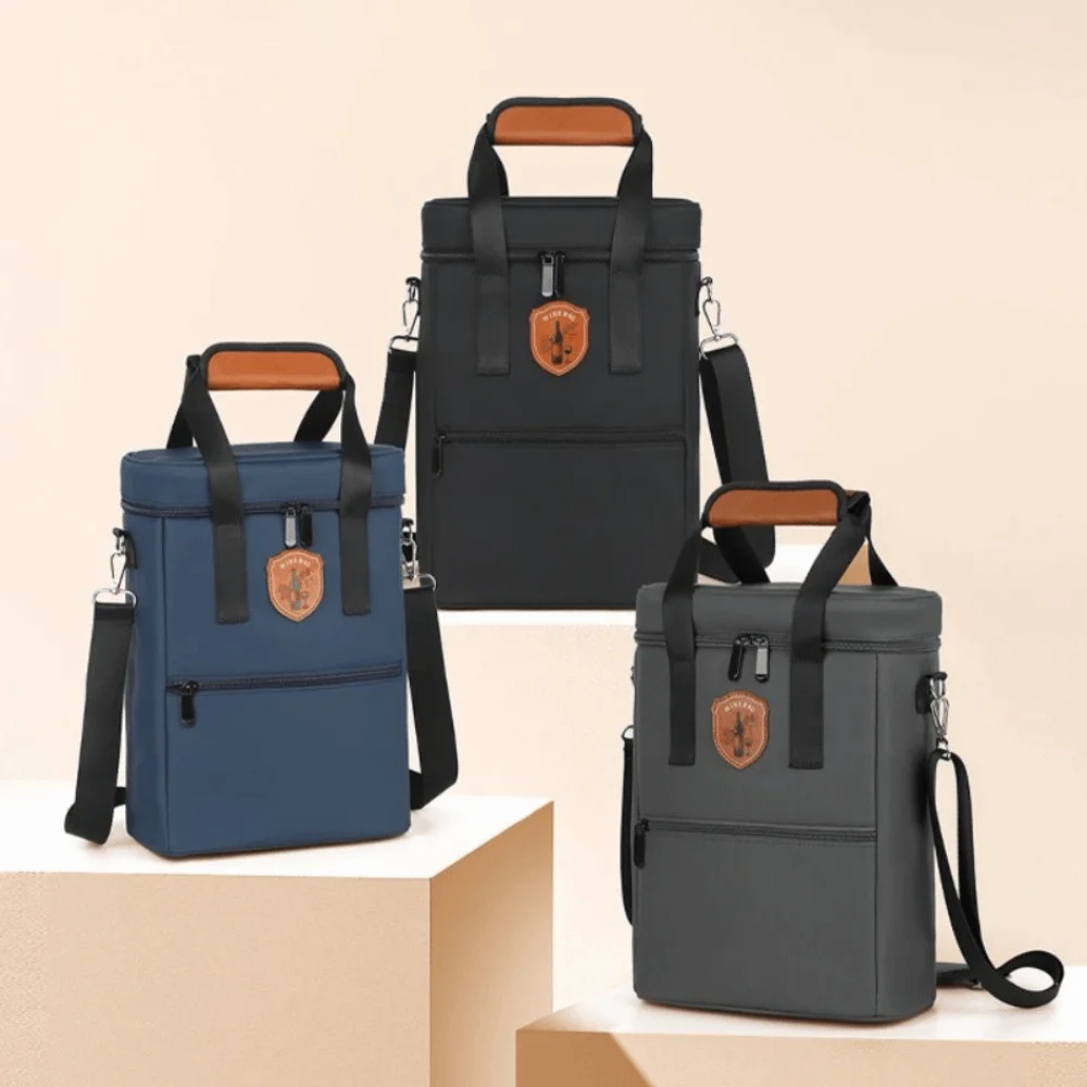 Leakproof Bottle Wine Carrier Bag Top Zip Closure Shoulder Strap 2 Bottle Tote Carry Handles Front Pocket
Leakproof Bottle Wine Carrier Bag Top Zip Closure Shoulder Strap 2 Bottle Tote Carry Handles Front Pocket