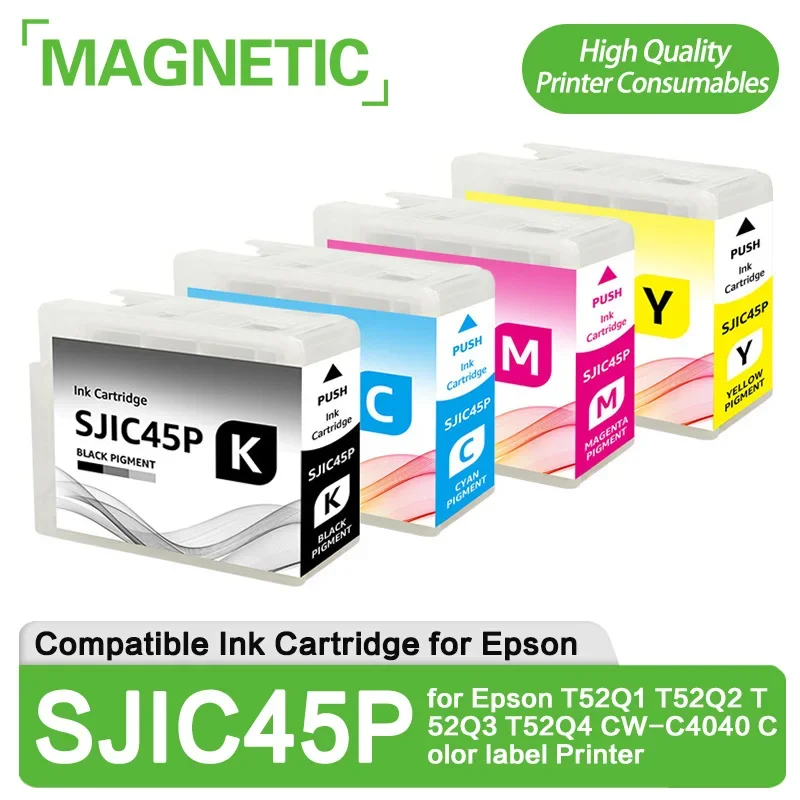 SJIC45P T52Q1 T52Q2 T52Q3 T52Q4 Высококачественный совместимый картридж для принтера цветных этикеток Epson CW-C4040, 4 цвета, 80 мл
SJIC45P T52Q1 T52Q2 T52Q3 T52Q4 Высококачественный совместимый картридж для принтера цветных этикеток Epson CW-C4040, 4 цвета, 80 мл