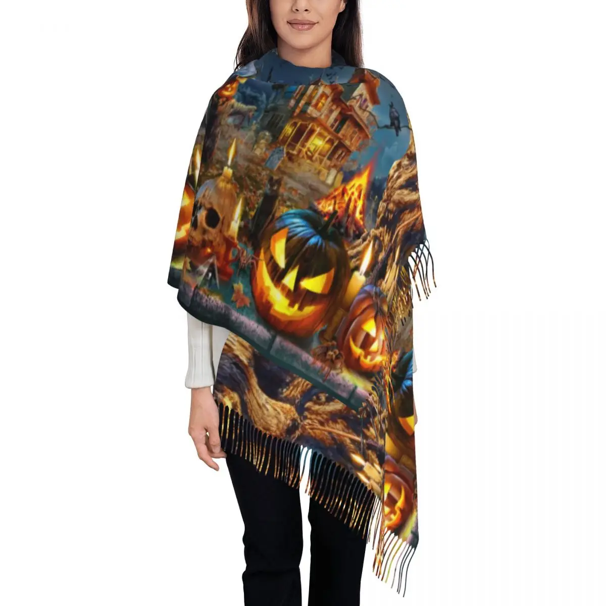 Custom Lady Large Halloween Nightmares Scarves Women Winter Fall Thick Warm Tassel Shawl Wrap Scarf
Custom Lady Large Halloween Nightmares Scarves Women Winter Fall Thick Warm Tassel Shawl Wrap Scarf
