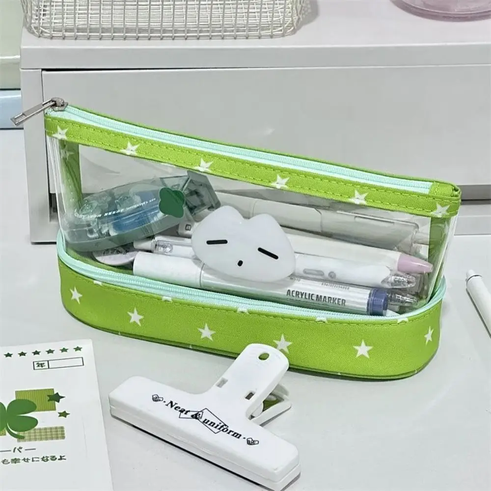 Large Capacity Transparent Pen Bag Star Kitten Pattern Double Layers Stationery Bag Vertical Base Pencil Case Students
Large Capacity Transparent Pen Bag Star Kitten Pattern Double Layers Stationery Bag Vertical Base Pencil Case Students