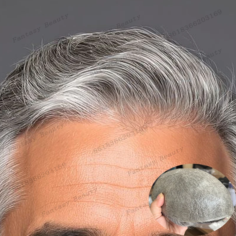 #1B65 #420 Grey Old Man's Indian Human Hair Wigs Natural Hairline 90Density Super Ultra Thin Skin Base 0.03mm Men Toupee System
#1B65 #420 Grey Old Man's Indian Human Hair Wigs Natural Hairline 90Density Super Ultra Thin Skin Base 0.03mm Men Toupee System