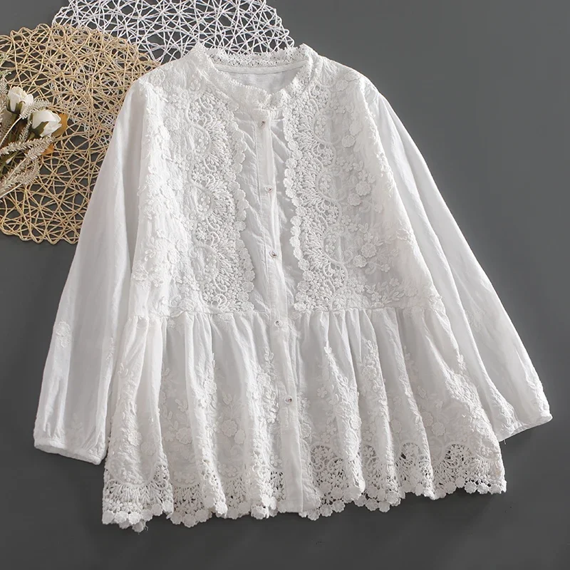 Early Autumn Mori Girl Three-dimensional Embroidery Long Sleeve Shirt Women Lace Loose Blouse
Early Autumn Mori Girl Three-dimensional Embroidery Long Sleeve Shirt Women Lace Loose Blouse