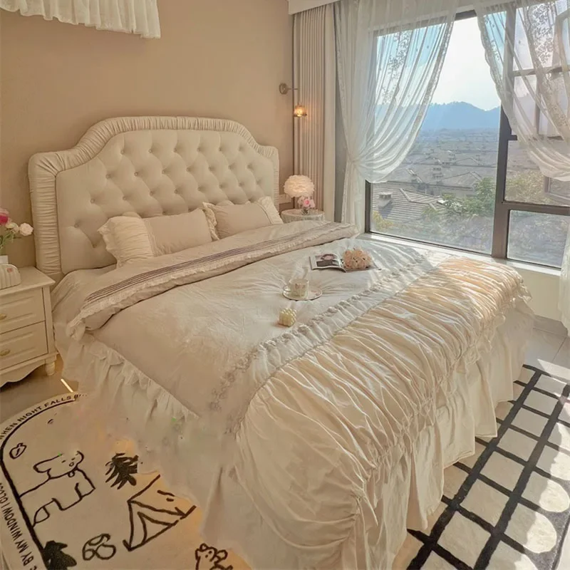 Large Queen Bed Bedroom Designer Simple Girl Headboards Double Bed Girl Luxury White Muebles Para Dormitorio Nordic Furniture
Large Queen Bed Bedroom Designer Simple Girl Headboards Double Bed Girl Luxury White Muebles Para Dormitorio Nordic Furniture