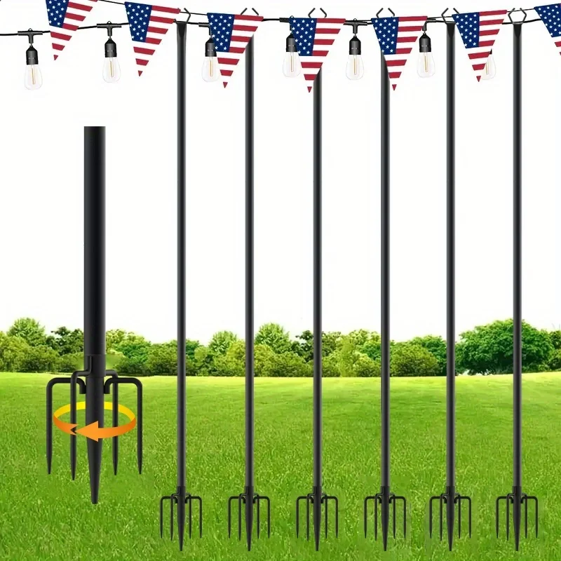 6 Pack 10ft String Light Poles, Metal with Fork Lights Poles for Outdoor String Light, Rustproof Heavy Duty for Outside Garden, Patio, Wedding, Backyard, Deck, Party
6 Pack 10ft String Light Poles, Metal with Fork Lights Poles for Outdoor String Light, Rustproof Heavy Duty for Outside Garden, Patio, Wedding, Backyard, Deck, Party
