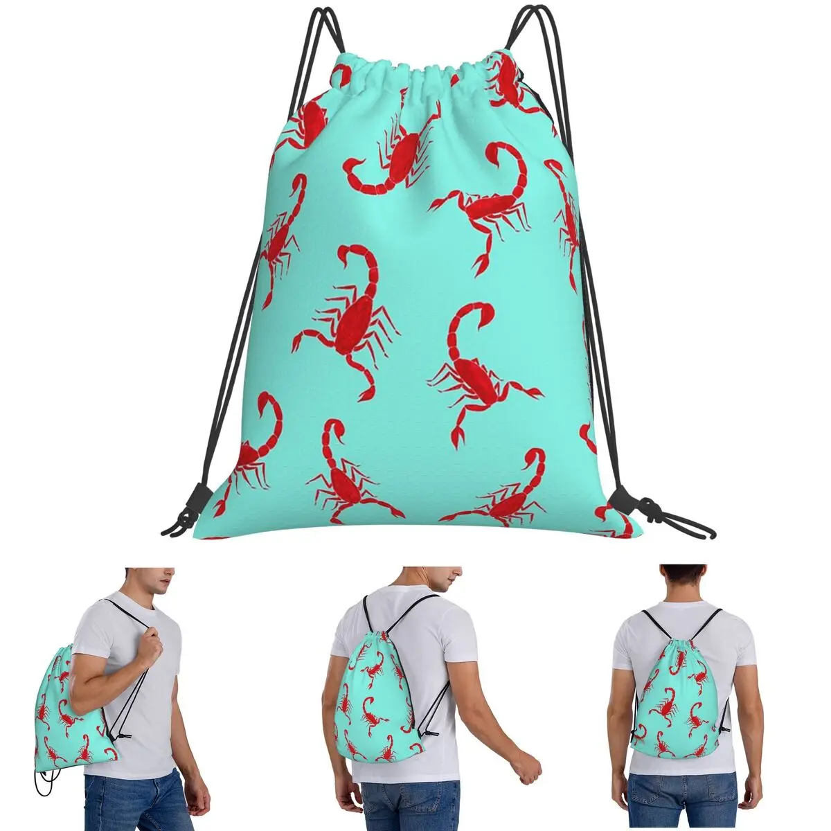 Simple Scorpions On Aqua Backpacks Casual Drawstring Bags Sports Bag Book Bags for Travel School
Simple Scorpions On Aqua Backpacks Casual Drawstring Bags Sports Bag Book Bags for Travel School