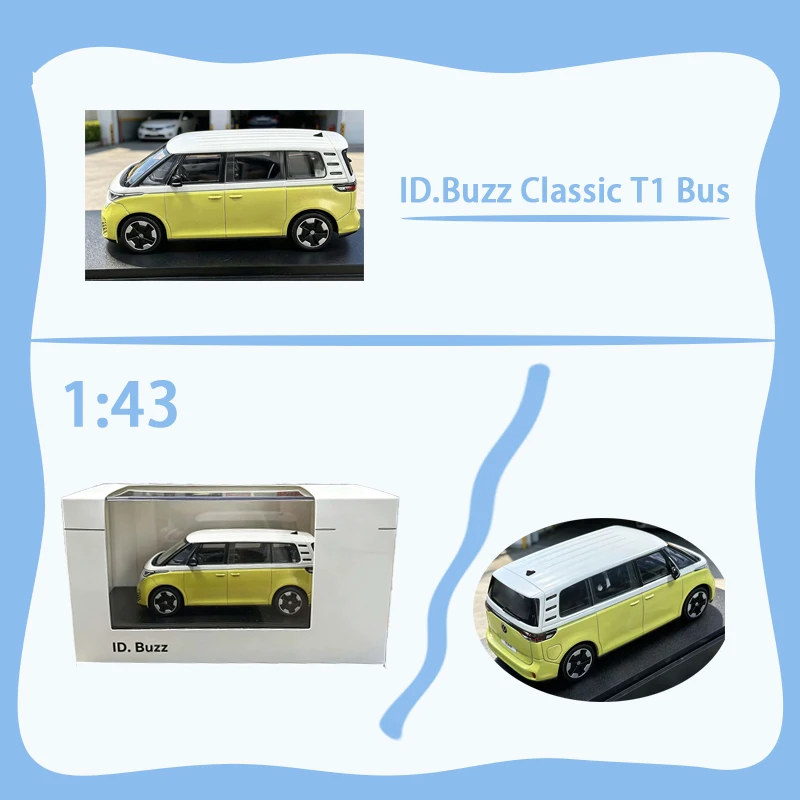 Diecast 1:43 Scale ID.Buzz Classic T1 Bus Alloy Car Model Static Collection Decorated Holiday Gifts Toys
Diecast 1:43 Scale ID.Buzz Classic T1 Bus Alloy Car Model Static Collection Decorated Holiday Gifts Toys