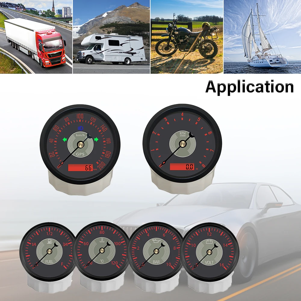 ELING Car 85mm GPS Speedometer 0-160 0-200 0-220 KMH MPH with RPM Tachometer with 52mm Fuel Level Gauge Set 12V with Backlight
ELING Car 85mm GPS Speedometer 0-160 0-200 0-220 KMH MPH with RPM Tachometer with 52mm Fuel Level Gauge Set 12V with Backlight