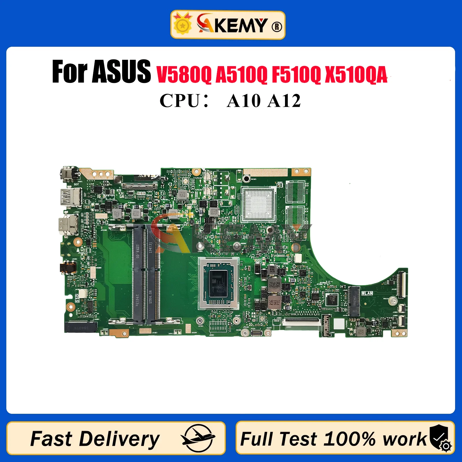 X510QR Laptop Motherboard For ASUS VivoBook X510Q V580Q A510Q F510Q X510QA X510QR Mainboard With A10 A12 CPU 100% tests OK stk
X510QR Laptop Motherboard For ASUS VivoBook X510Q V580Q A510Q F510Q X510QA X510QR Mainboard With A10 A12 CPU 100% tests OK stk