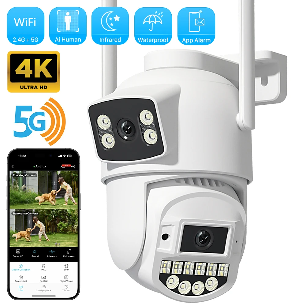 10MP Dual Lens Security Camera Outdoor 8MP 4K 5Ghz Wifi Camera Auto Tracking Ai Human Detection Color Night Vision Two-Way Audio
10MP Dual Lens Security Camera Outdoor 8MP 4K 5Ghz Wifi Camera Auto Tracking Ai Human Detection Color Night Vision Two-Way Audio