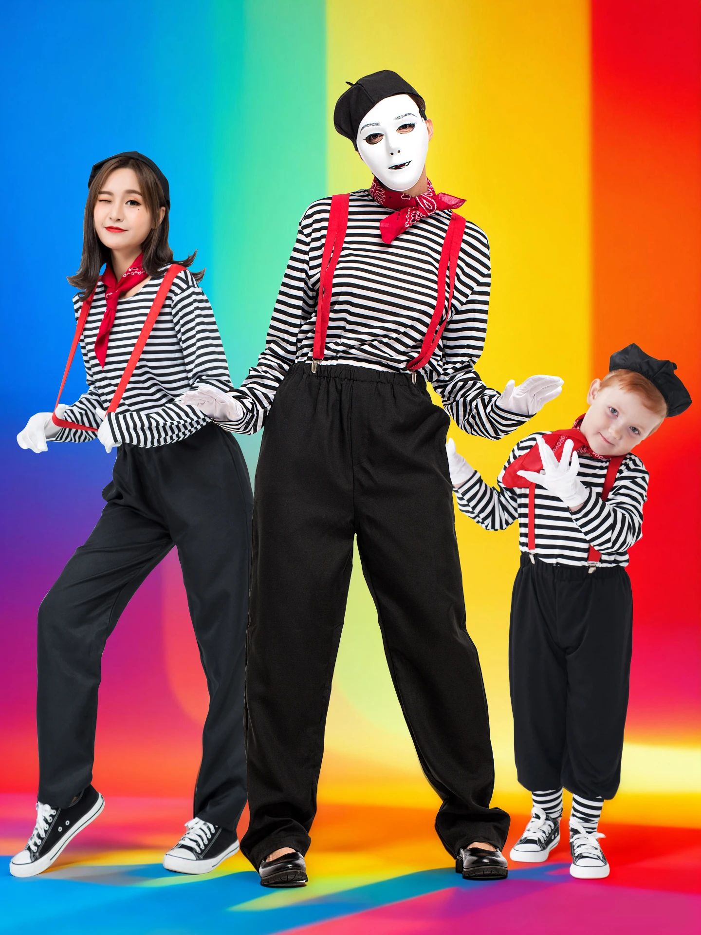 Хэллоуин Косплей Сценический наряд Версия для родителей и детей Бесшумный театр Комбинезон с черными и белыми полосками Красный шарф Клоун Выступление...
Хэллоуин Косплей Сценический наряд Версия для родителей и детей Бесшумный театр Комбинезон с черными и белыми полосками Красный шарф Клоун Выступление...