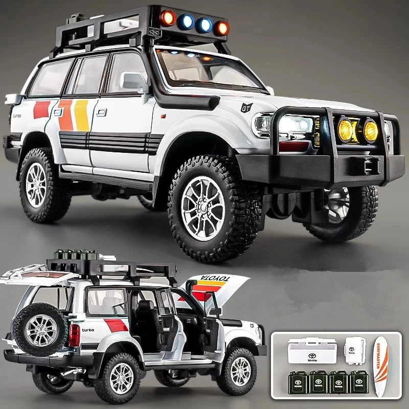 1/24 LC80 модель автомобиля из сплава, литой под давлением металл, внедорожники, модель автомобиля, звуковая и световая имитация, детские игрушки, подарки
1/24 LC80 модель автомобиля из сплава, литой под давлением металл, внедорожники, модель автомобиля, звуковая и световая имитация, детские игрушки, подарки