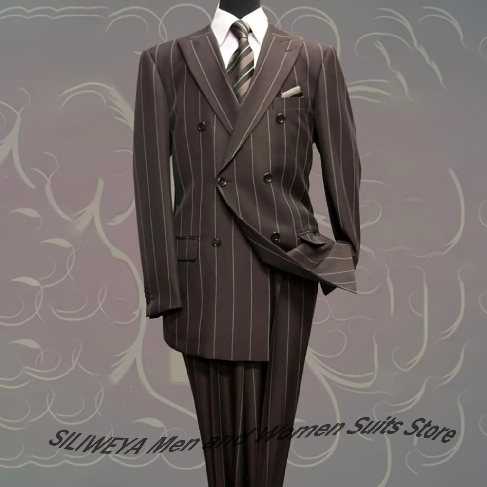 Men’s Brown Pinstripe Double-Breasted Suits Two Piece(Jacket+Pants) Set for Groom Wedding Business Formal Party Prom Occasion
Men’s Brown Pinstripe Double-Breasted Suits Two Piece(Jacket+Pants) Set for Groom Wedding Business Formal Party Prom Occasion