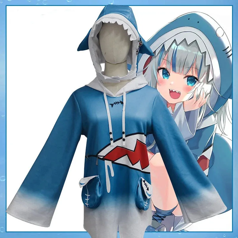 Cyin stock Hololive ENG Gawr Gura Cosplay Costume Cute Shark Costume Hoodie For Women Halloween Youtuber Cosplay
Cyin stock Hololive ENG Gawr Gura Cosplay Costume Cute Shark Costume Hoodie For Women Halloween Youtuber Cosplay