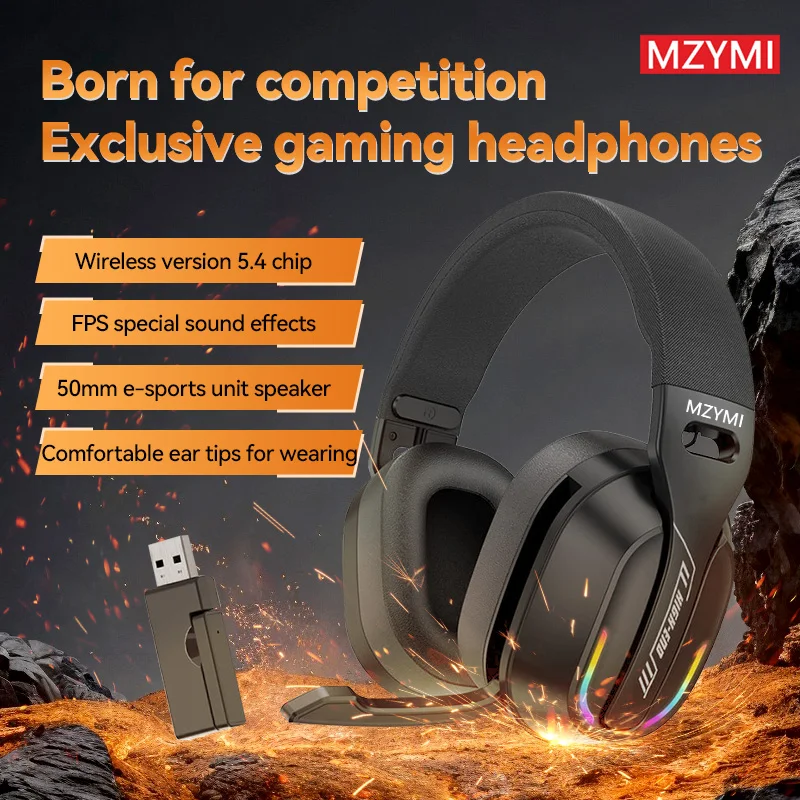 MZYMI Bluetooth 5.4 Headphones GT100 ENC Noise Cancelling 2.4G Wireless Headset Over Ear Waterproof Sports Gaming Earphones
MZYMI Bluetooth 5.4 Headphones GT100 ENC Noise Cancelling 2.4G Wireless Headset Over Ear Waterproof Sports Gaming Earphones