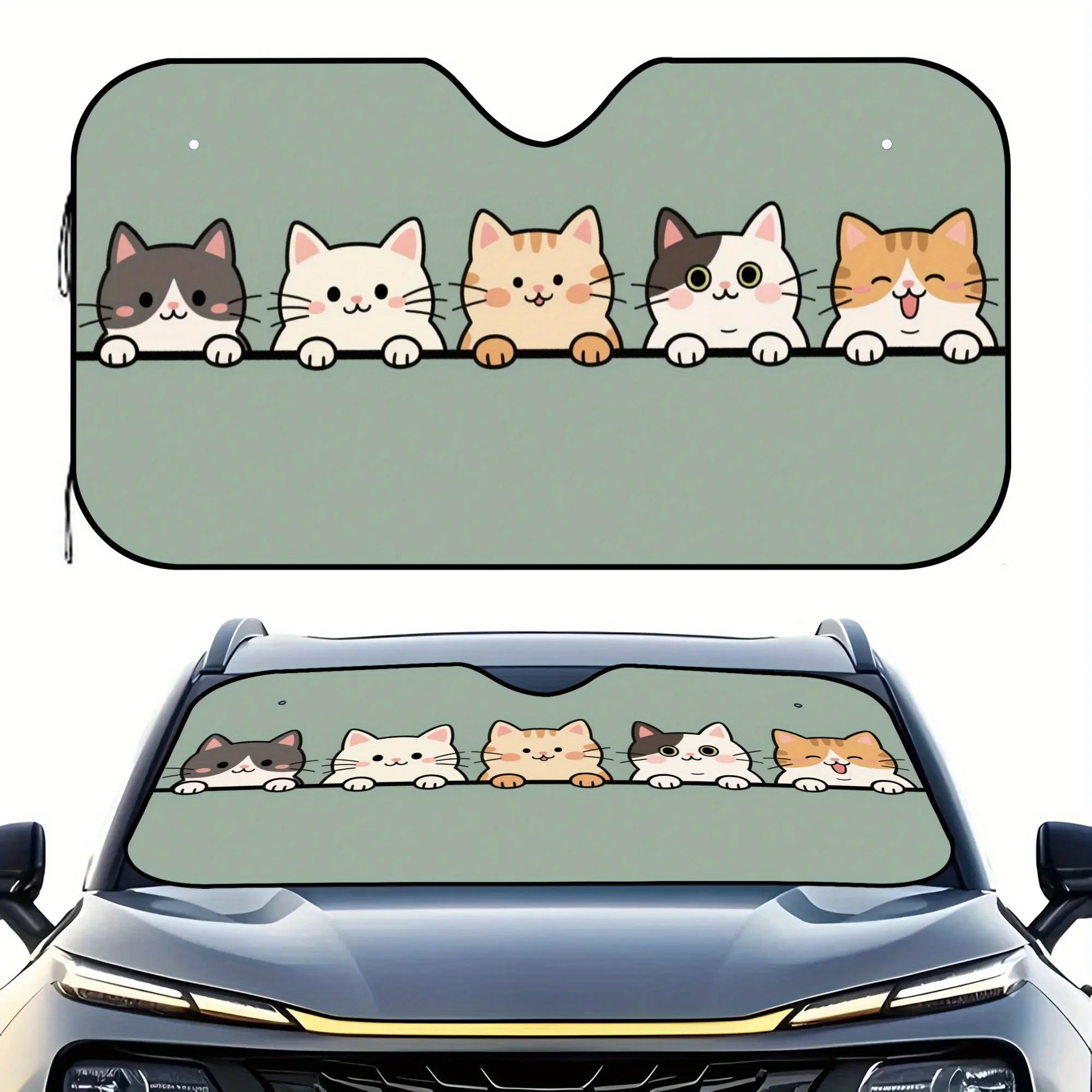 Five cute kittens peeking 1pc Foldable Sun Shade Cover 1pc Car Windshield Sun Visor for Front Window UV Protection & Interior Co
Five cute kittens peeking 1pc Foldable Sun Shade Cover 1pc Car Windshield Sun Visor for Front Window UV Protection & Interior Co
