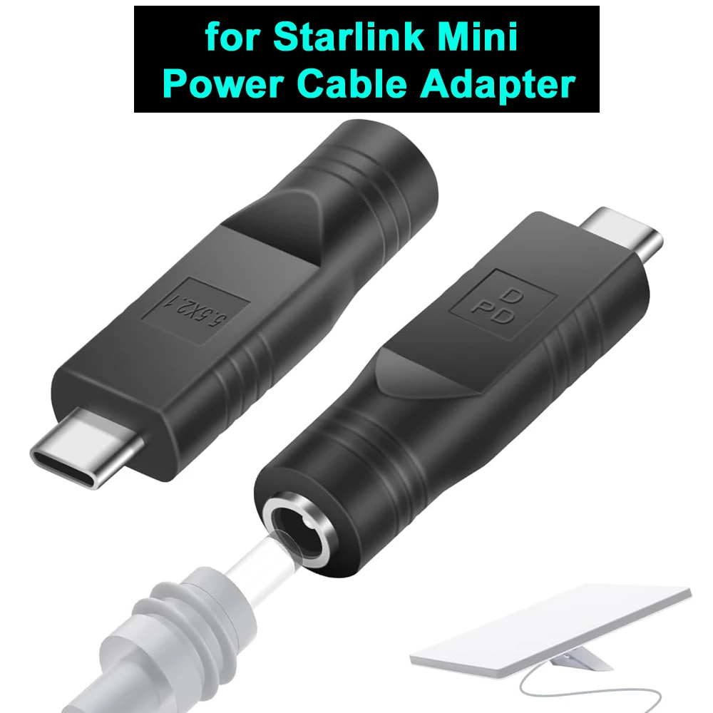 for Starlink Mini Power Cable Adapter USB C to DC Connector DC Female to Type-C Male Cord Adapter for Starlink Mini Accessories
for Starlink Mini Power Cable Adapter USB C to DC Connector DC Female to Type-C Male Cord Adapter for Starlink Mini Accessories