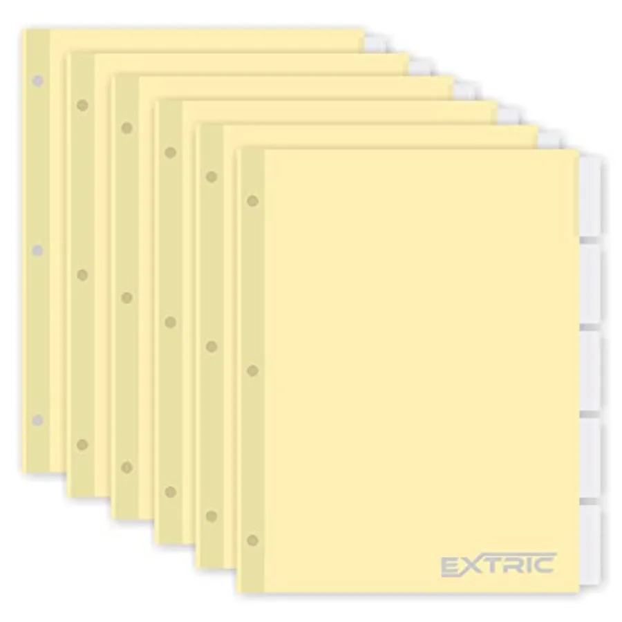 5-Tab Binder Dividers for 3 Ring Binder, Insertable Clear Big Tabs, Letter Size Paper Divider, 8.5 x 11 inch, 6 Sets 30 Divider
5-Tab Binder Dividers for 3 Ring Binder, Insertable Clear Big Tabs, Letter Size Paper Divider, 8.5 x 11 inch, 6 Sets 30 Divider