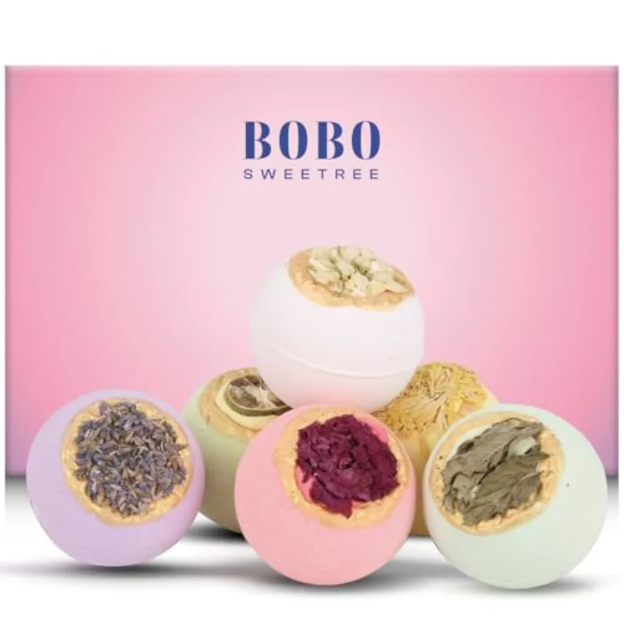 Bath Bombs Gift Set for Women, 6 Large with Real Flowers and Essential Oils Home spa relaxation, aromatherapy self-care, moistu
Bath Bombs Gift Set for Women, 6 Large with Real Flowers and Essential Oils Home spa relaxation, aromatherapy self-care, moistu