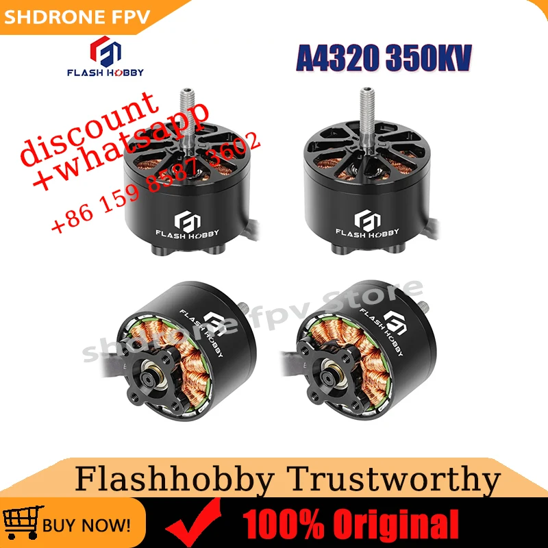 Flashhobby A4320 4320 350KV 6-12S High Speed Brushless Motor for Long Range X-Class RC FPV Drone Model
Flashhobby A4320 4320 350KV 6-12S High Speed Brushless Motor for Long Range X-Class RC FPV Drone Model