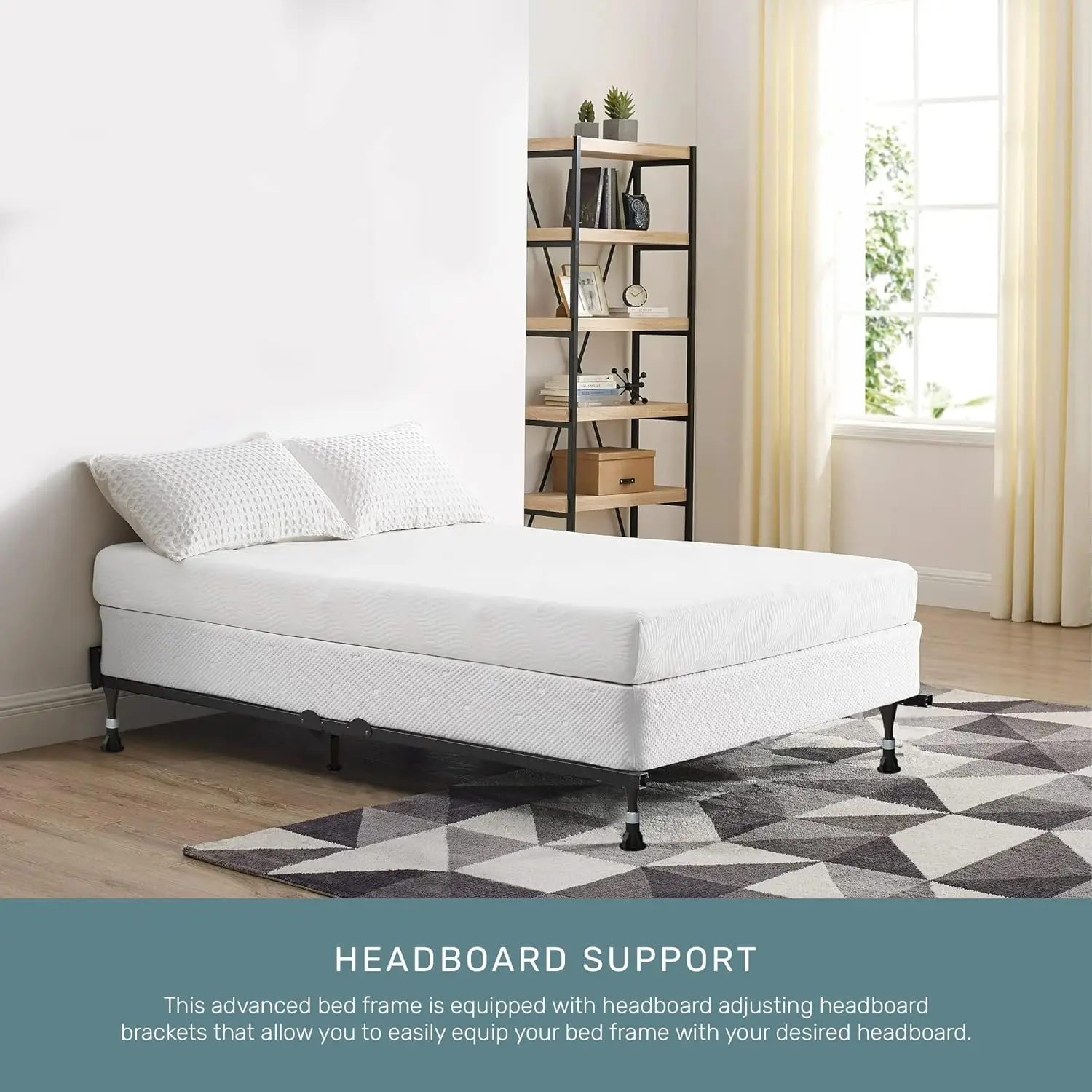 Metal Bed Frame (Queen, King, California King), Modern Style, 79.5X76X7 Hes, 36.51 Lbs, Durable, Fits Mattresses Up To 350 Lbs,
Metal Bed Frame (Queen, King, California King), Modern Style, 79.5X76X7 Hes, 36.51 Lbs, Durable, Fits Mattresses Up To 350 Lbs,