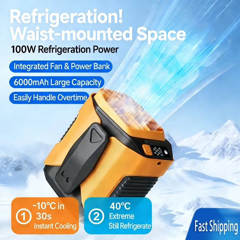 Portable Waist Mounted Refrigeration Fan with 3600mAh Power Bank Instant Cooling Rechargeable Hanging Neck For Outdoor Camping
Portable Waist Mounted Refrigeration Fan with 3600mAh Power Bank Instant Cooling Rechargeable Hanging Neck For Outdoor Camping