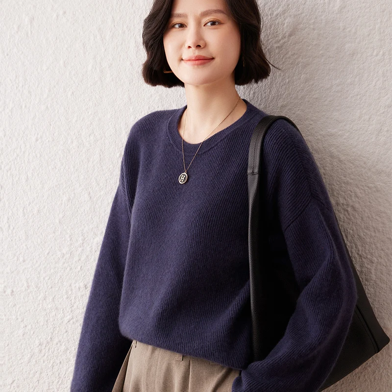 Осень и зима, новый базовый вязаный однотонный свитер с круглым вырезом, шерстяной свитер, ленивый свободный универсальный топ, кашемировый пуловер
Осень и зима, новый базовый вязаный однотонный свитер с круглым вырезом, шерстяной свитер, ленивый свободный универсальный топ, кашемировый пуловер