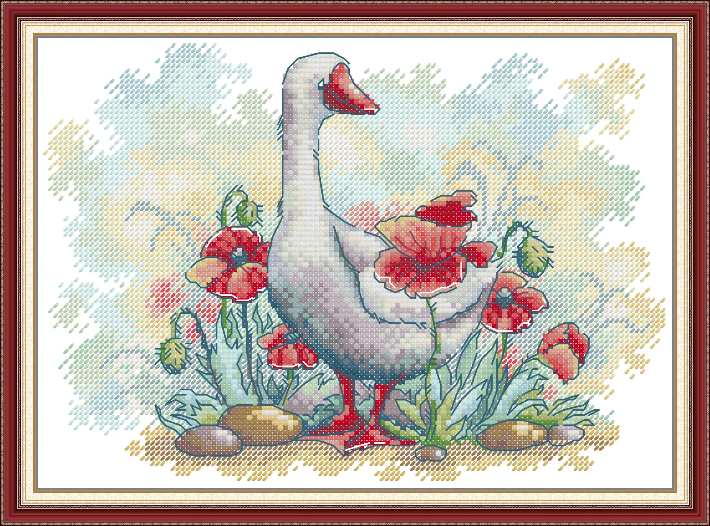 Maydear Full Cross Stitch Kit,11CT/14CT/16CT/9CT Aida Fabric,DMC Threads Sewing Pattern Embroidery Set-White Goose and Poppies
Maydear Full Cross Stitch Kit,11CT/14CT/16CT/9CT Aida Fabric,DMC Threads Sewing Pattern Embroidery Set-White Goose and Poppies