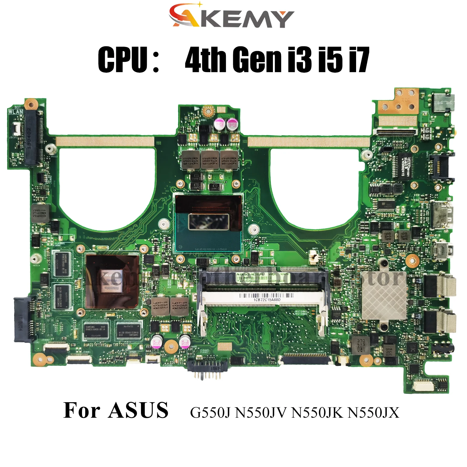 N550JV Laptop Motherboard For ASUS ROG G550J N550JV N550JX N550J N550JK Notebook Mainboard With i3 i5 i7 CPU 100% tests OK stk
N550JV Laptop Motherboard For ASUS ROG G550J N550JV N550JX N550J N550JK Notebook Mainboard With i3 i5 i7 CPU 100% tests OK stk