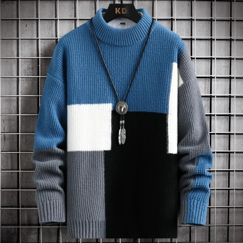 Handsome New Winter Patchwork Turtleneck Sweater Men High End Comfortable Cashmere Sweaters Thick Warm Mens Christmas Pullover
Handsome New Winter Patchwork Turtleneck Sweater Men High End Comfortable Cashmere Sweaters Thick Warm Mens Christmas Pullover