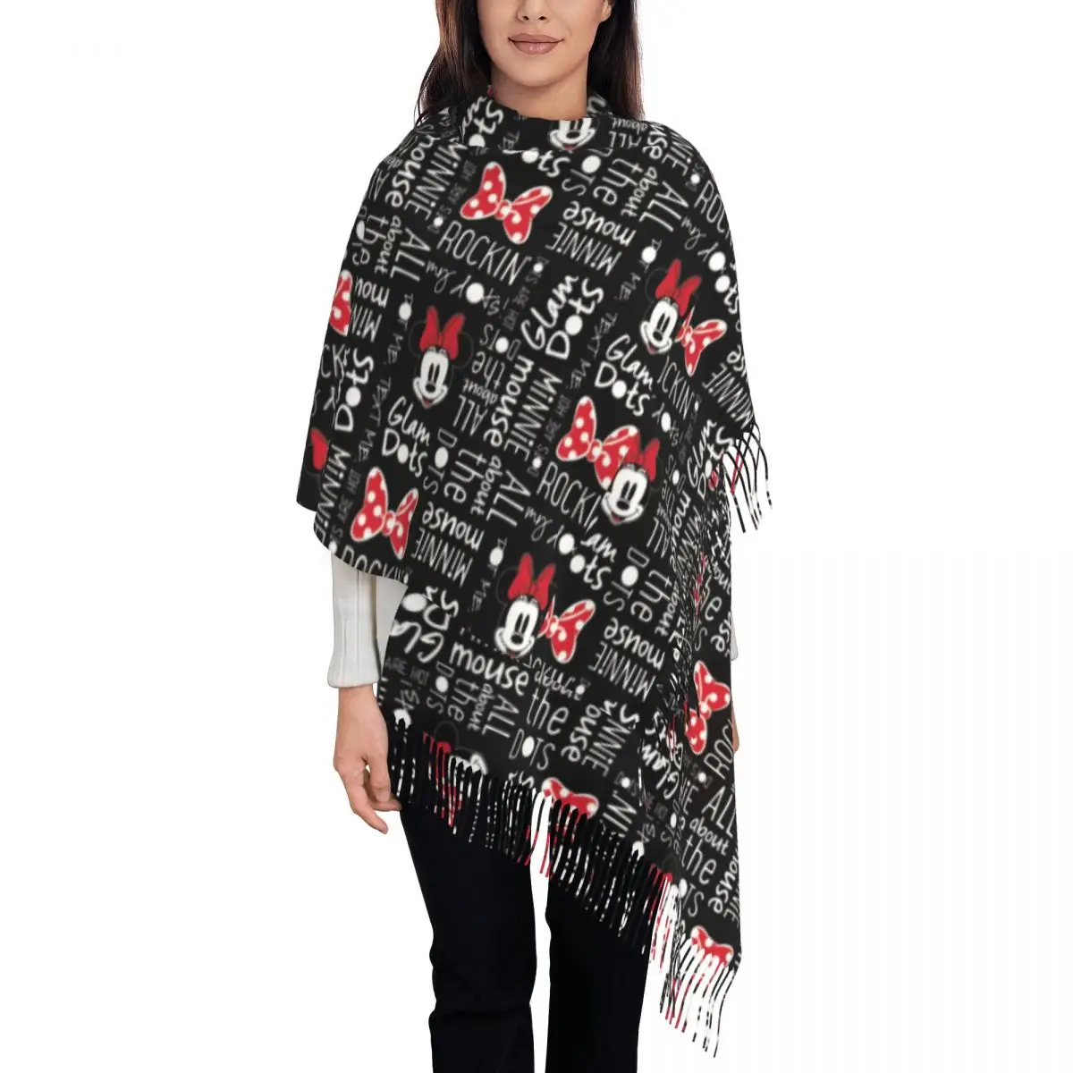 Custom Luxury Minnie Mouse Tassel Scarf Women Winter Fall Warm Shawls Wraps Ladies Scarves
Custom Luxury Minnie Mouse Tassel Scarf Women Winter Fall Warm Shawls Wraps Ladies Scarves