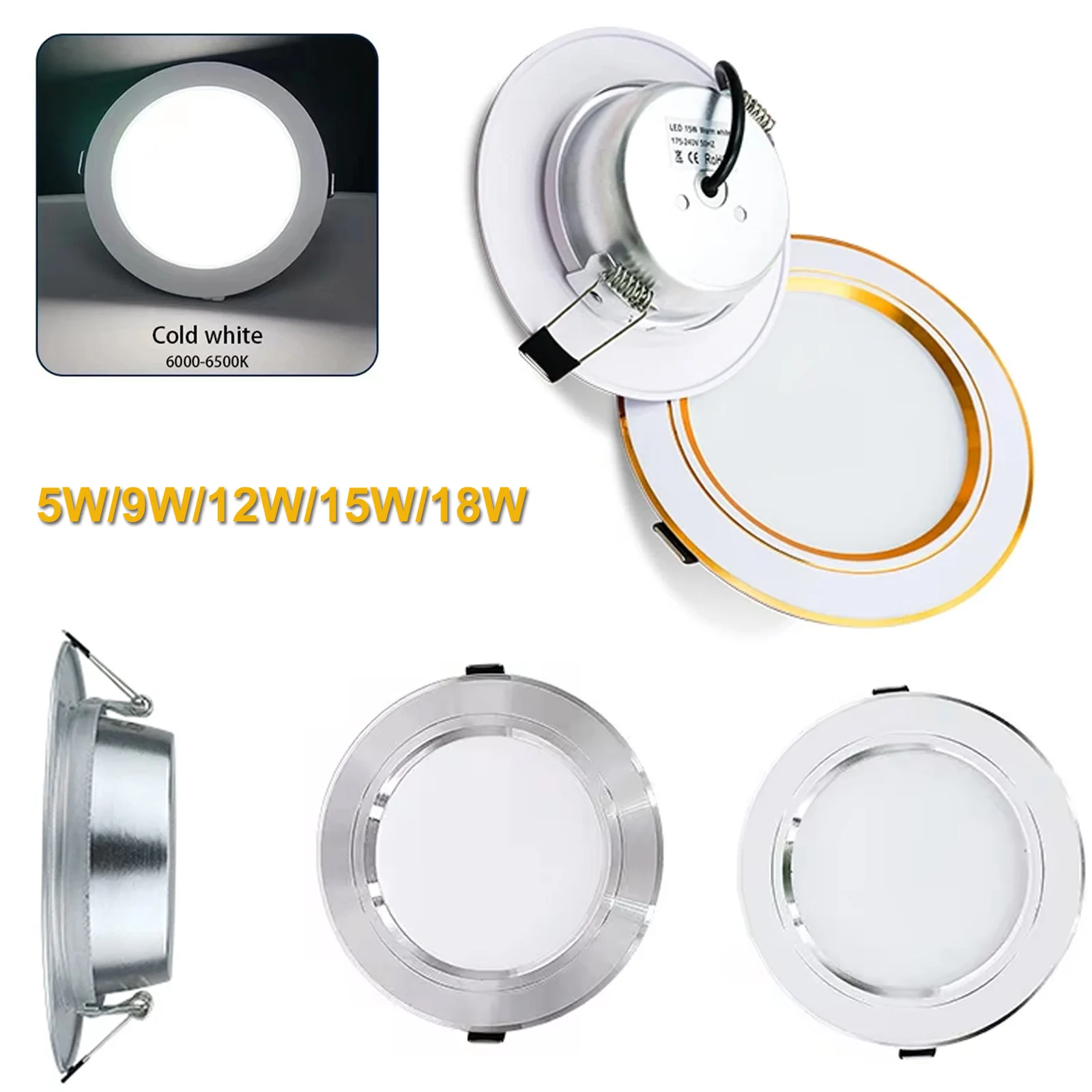 5w 9w 12w 15w 18w Led Downlight 240v Downlights Round Recessed Home Spotlight 6500k Spot White And Gold Ceiling Light Decoration
5w 9w 12w 15w 18w Led Downlight 240v Downlights Round Recessed Home Spotlight 6500k Spot White And Gold Ceiling Light Decoration