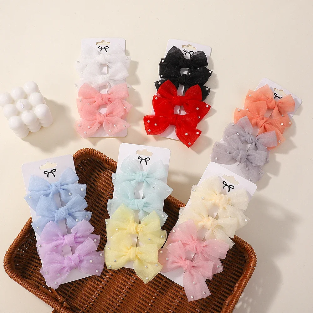 4Pcs/Set Sweet Pearl Bows Hair Clips for Girls Cute Side Clip Solid Color Hairpin Handmade with Bow Hair Accessories Headdress
4Pcs/Set Sweet Pearl Bows Hair Clips for Girls Cute Side Clip Solid Color Hairpin Handmade with Bow Hair Accessories Headdress