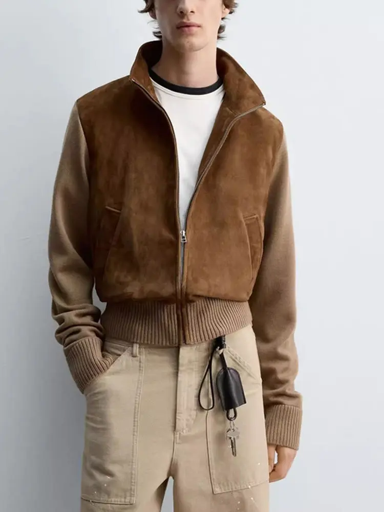 Осень 202, мужская трикотажная куртка из искусственной кожи, воротник-стойка, застежка-молния, повседневная молодежная морозостойкая ... 
Осень 202, мужская трикотажная куртка из искусственной кожи, воротник-стойка, застежка-молния, повседневная молодежная морозостойкая ...