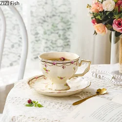 Handmade Gold Plated Ceramic Cups Saucers English Afternoon Tea Black Tea Cup Flower Teas Cup Set Home Dining Table Coffee Cups Handmade Gold Plated Ceramic Cups Saucers English Afternoon Tea Black Tea Cup Flower Teas Cup Set Home Dining Table Coffee Cups