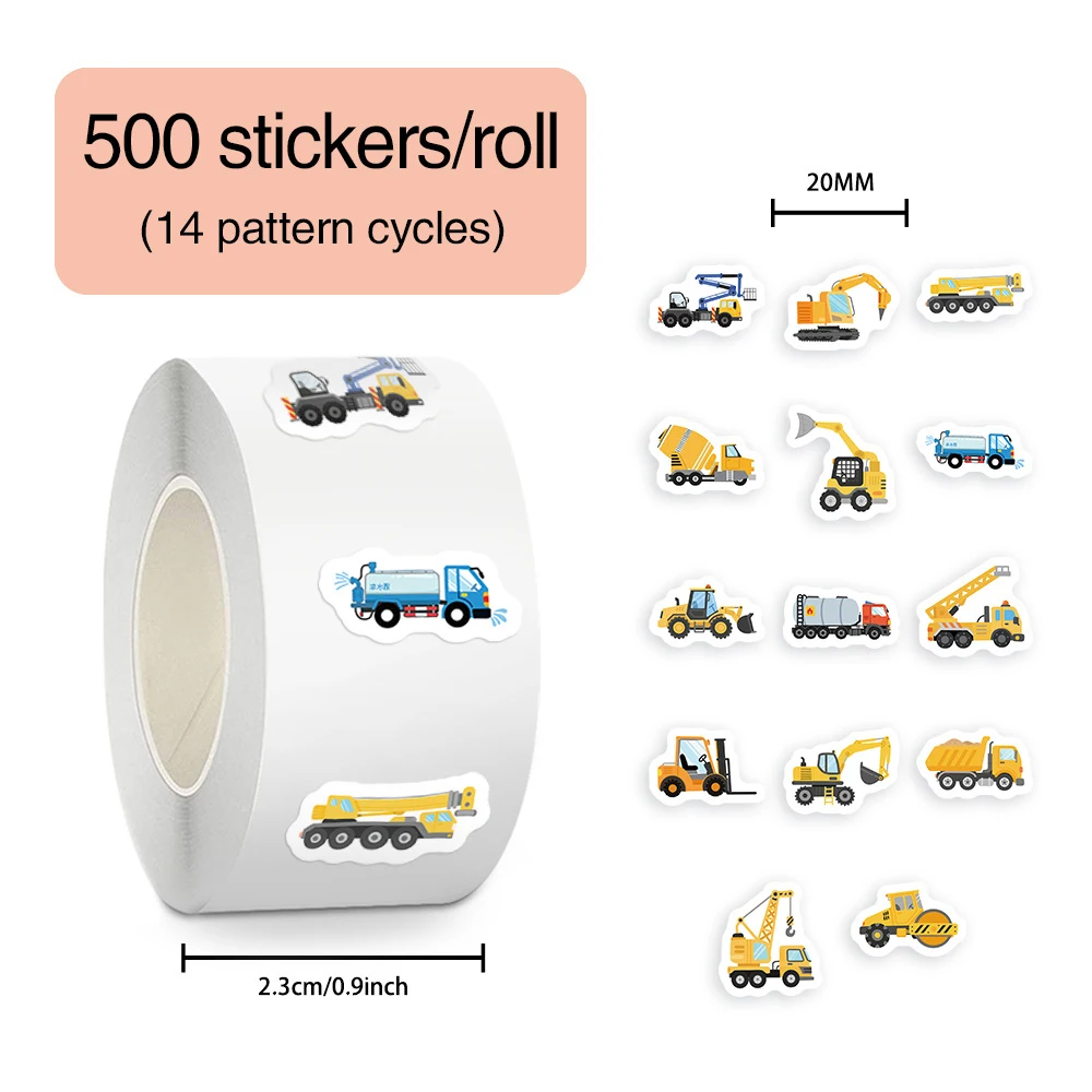 500pcs/Roll Engineering Vehicle Excavator Truck Cartoon Stickers DIY Skateboard Laptop Bike Car Cute Decoration Sticker for Gift
500pcs/Roll Engineering Vehicle Excavator Truck Cartoon Stickers DIY Skateboard Laptop Bike Car Cute Decoration Sticker for Gift