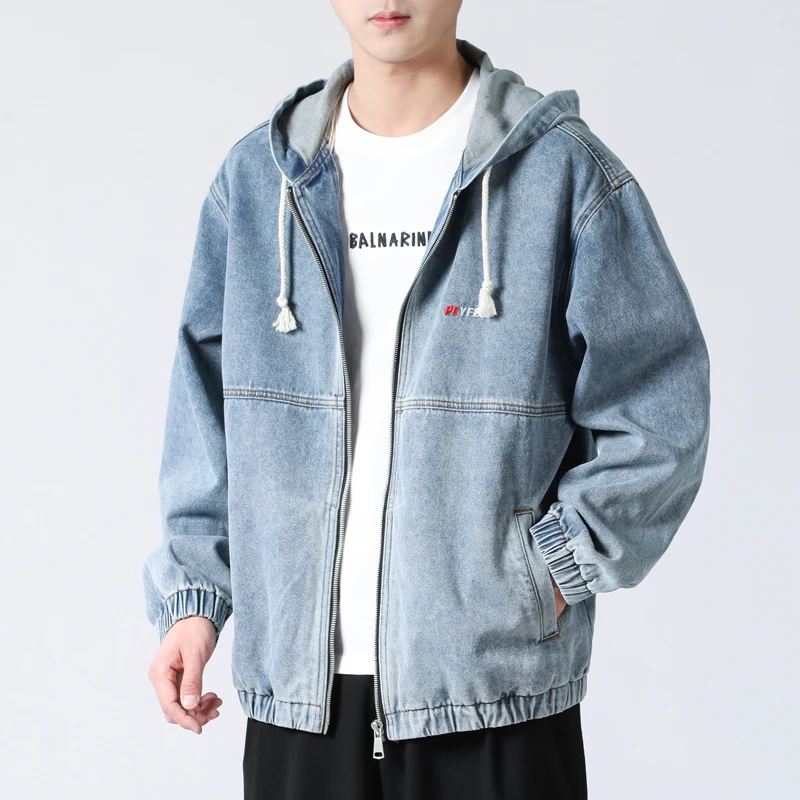 2025 Spring Men's American Vintage Denim Jacket Oversized Hooded Zip-Up Casual Coat with Embroidered Street Style Hip Hop
2025 Spring Men's American Vintage Denim Jacket Oversized Hooded Zip-Up Casual Coat with Embroidered Street Style Hip Hop