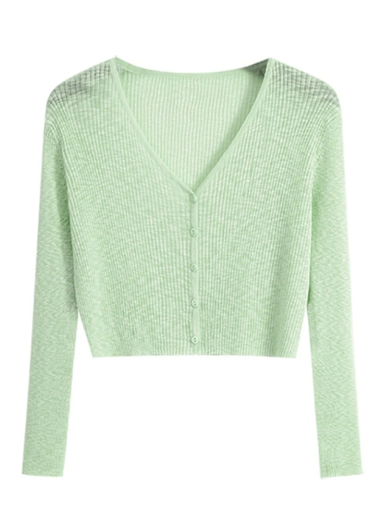 2026 Summer Thin Ice Silk Knit Sun Protection Women Cardigan Solid Color Casual Short Shawl Outerwear Air Conditioning Blouse 9 Sf1faac554675409d8bb29a870b5a7b7fk