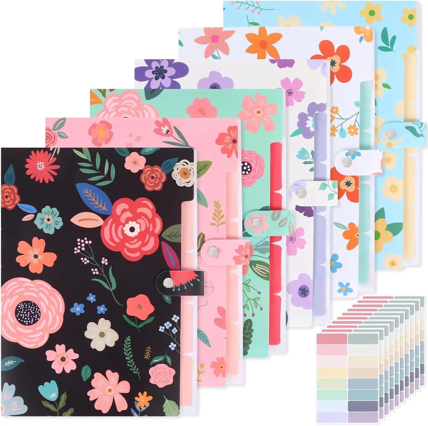 6pcs Expanding File Folders with 5 Pockets, Floral Accordion Organizer for A4 Letter, Plastic File Holder with Snap Button for School Office
6pcs Expanding File Folders with 5 Pockets, Floral Accordion Organizer for A4 Letter, Plastic File Holder with Snap Button for School Office