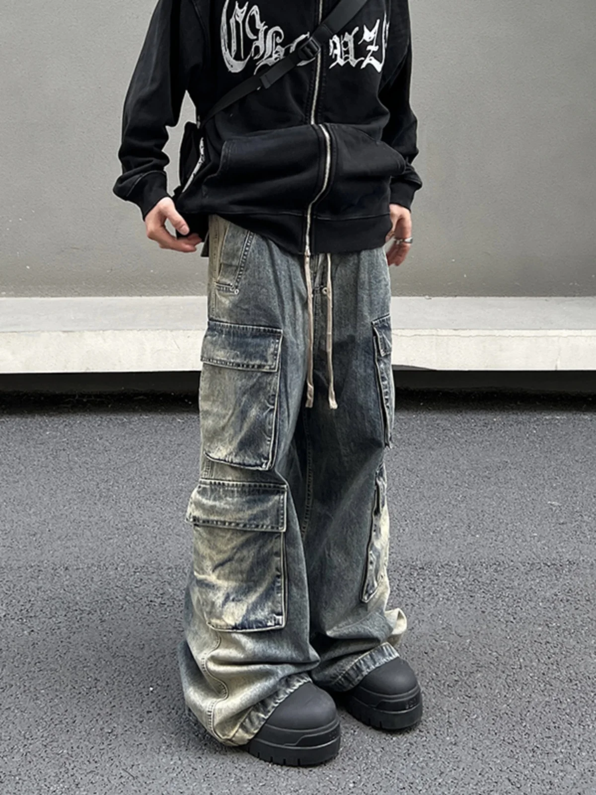 Retro Waed High Street Sle adient Blue Wide Leg Straight Cut Men's Jeans Trendy American Workwear Pants Multiple kets
Retro Waed High Street Sle adient Blue Wide Leg Straight Cut Men's Jeans Trendy American Workwear Pants Multiple kets