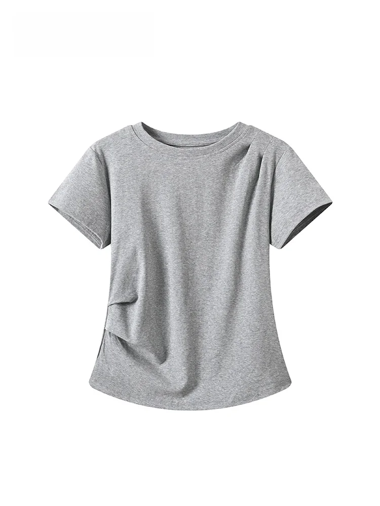 plus Size Women's Short Sleeve T-Shirt Slimming Waist Design Summer Fashionable Versatile Cotton Blend round Neck Top
plus Size Women's Short Sleeve T-Shirt Slimming Waist Design Summer Fashionable Versatile Cotton Blend round Neck Top