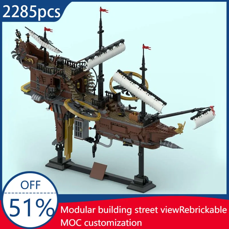 2285 шт. MOC коричневый пиратский дирижабль, технические строительные блоки, модель, мини-кирпичи, игрушки MOC, строительные наборы, подарок для взрослых и подростков
2285 шт. MOC коричневый пиратский дирижабль, технические строительные блоки, модель, мини-кирпичи, игрушки MOC, строительные наборы, подарок для взрослых и подростков