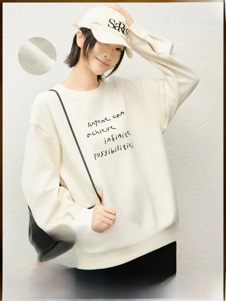Meiyang Infinite Cra Pattern Letter round Ne Sweatirt Spring Collection Loose Fit Ladies Polyester Fiber Long Sve
Meiyang Infinite Cra Pattern Letter round Ne Sweatirt Spring Collection Loose Fit Ladies Polyester Fiber Long Sve