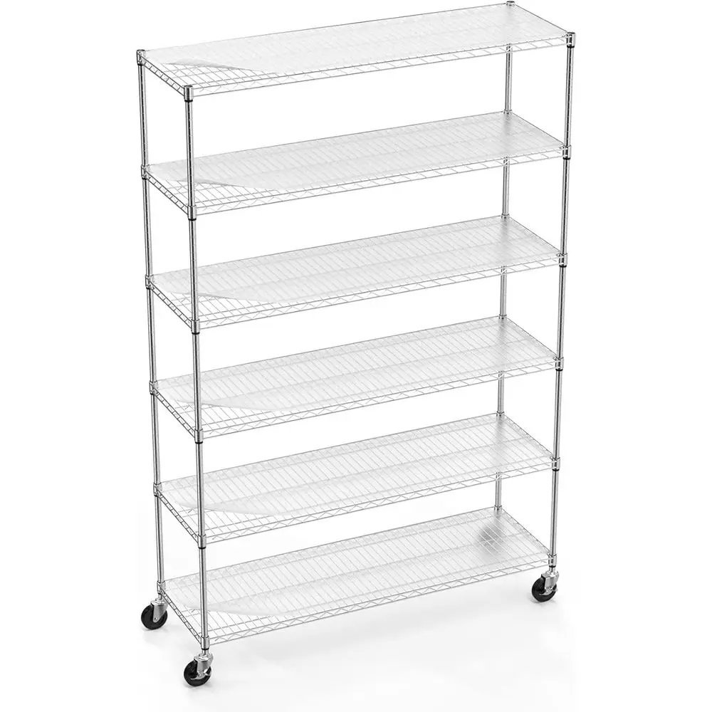 Heavy-Duty 6-Tier 48L x 18D Metal Wire Shelving with Wheels and Liners, 6000 lbs Capacity
Heavy-Duty 6-Tier 48L x 18D Metal Wire Shelving with Wheels and Liners, 6000 lbs Capacity