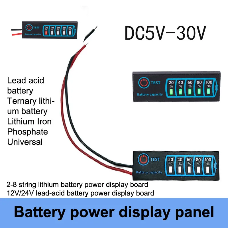 1Pieces Universal DC5V-30V Battery Level Indicator Ternary Lithium Battery Lead-Acid Battery Capacity Display Tester No Battery
1Pieces Universal DC5V-30V Battery Level Indicator Ternary Lithium Battery Lead-Acid Battery Capacity Display Tester No Battery