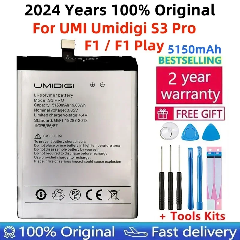 2024 Years Original Battery 5150mAh For UMI Umidigi F1 / F1 Play / S3 Pro S3Pro Mobile Phone Replacement Batteria Fast Shipping
2024 Years Original Battery 5150mAh For UMI Umidigi F1 / F1 Play / S3 Pro S3Pro Mobile Phone Replacement Batteria Fast Shipping
