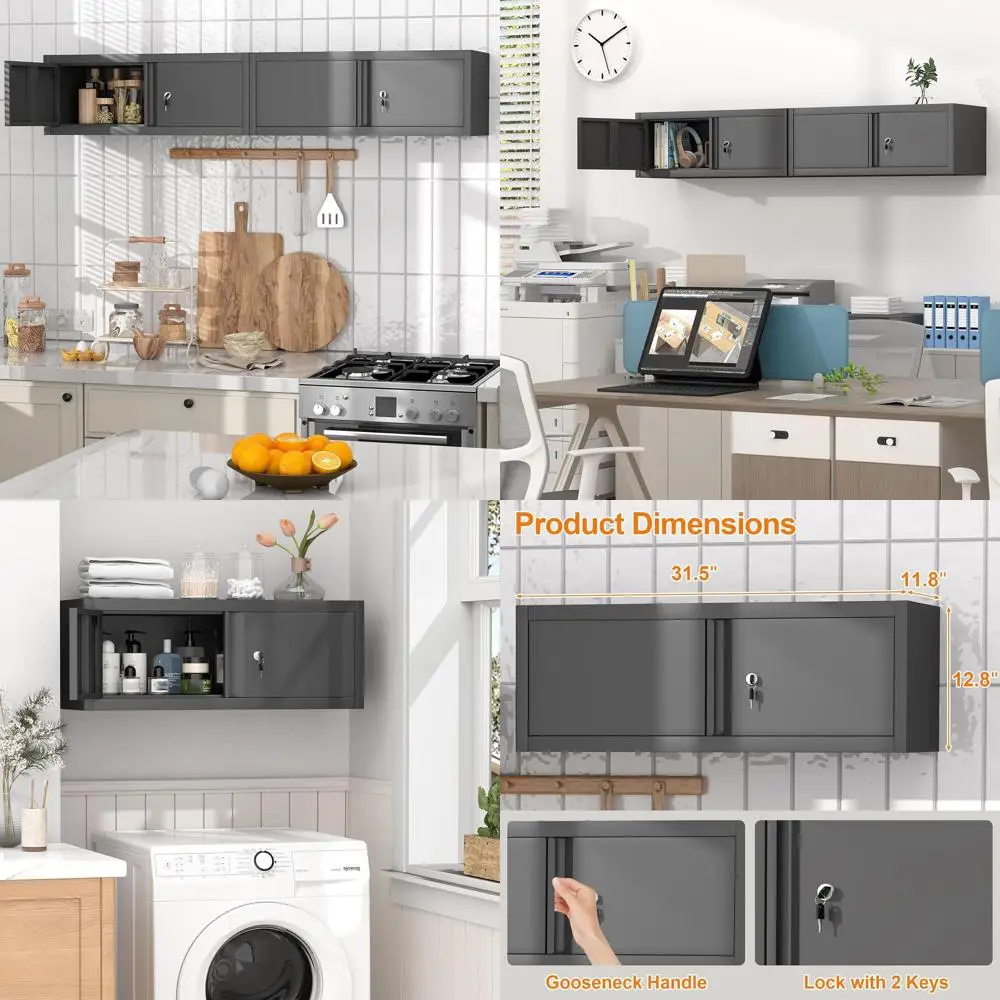 Настенный запираемый шкаф для хранения в гараже, черный, высота 13 дюймов
Настенный запираемый шкаф для хранения в гараже, черный, высота 13 дюймов