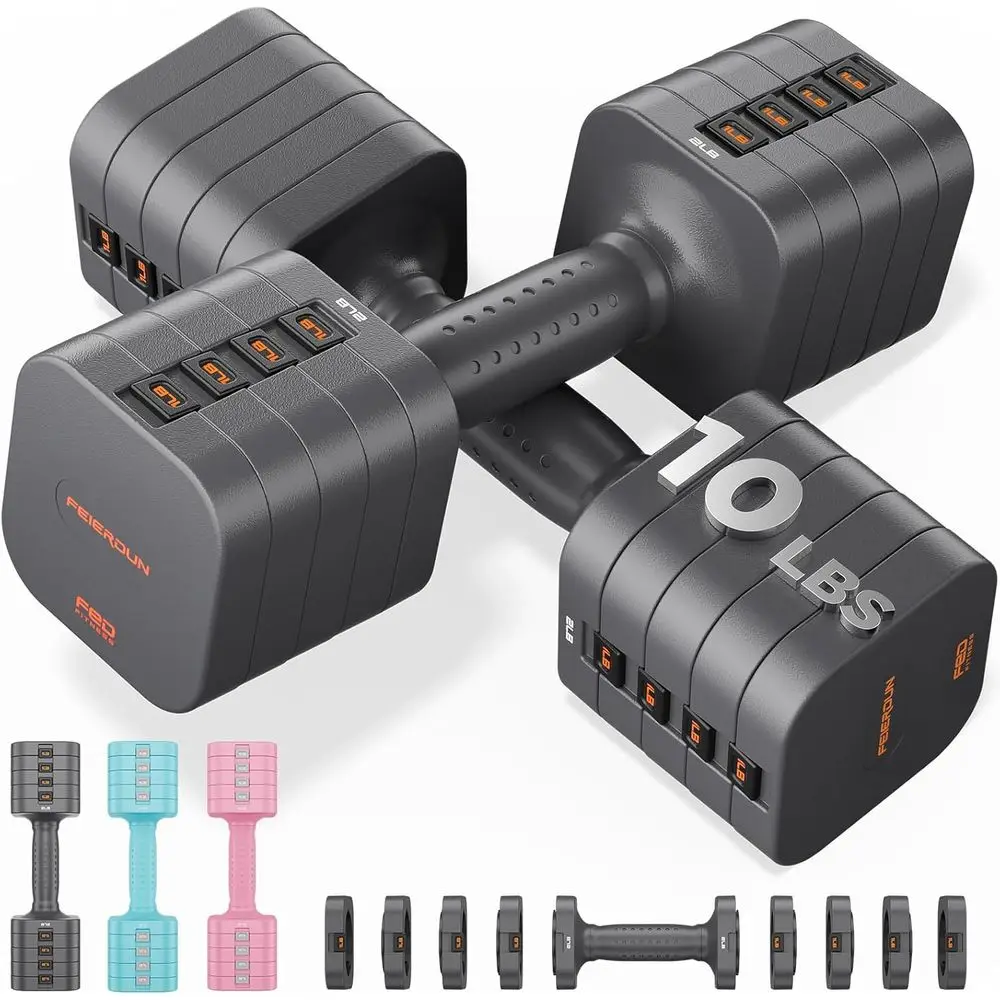 5-in-1 Adjustable Dumbbell Set, 2, 12-20LBS Hand Weights, Dual-Stable for Home Gym & Outdoor Use
5-in-1 Adjustable Dumbbell Set, 2, 12-20LBS Hand Weights, Dual-Stable for Home Gym & Outdoor Use